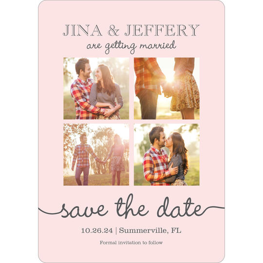 Blush Our Love Story Photo Save the Date Cards
